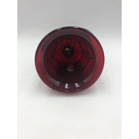 Vintage Dark Ruby Red Ornate Glass Bell Decorative Collectible - Picture 6 of 9